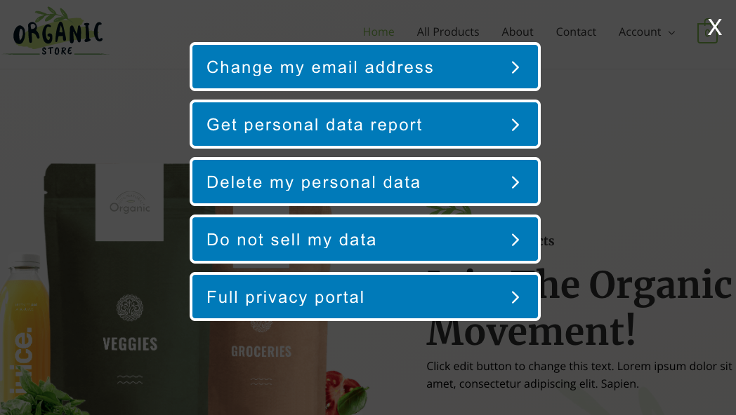 Privacy Portal Option